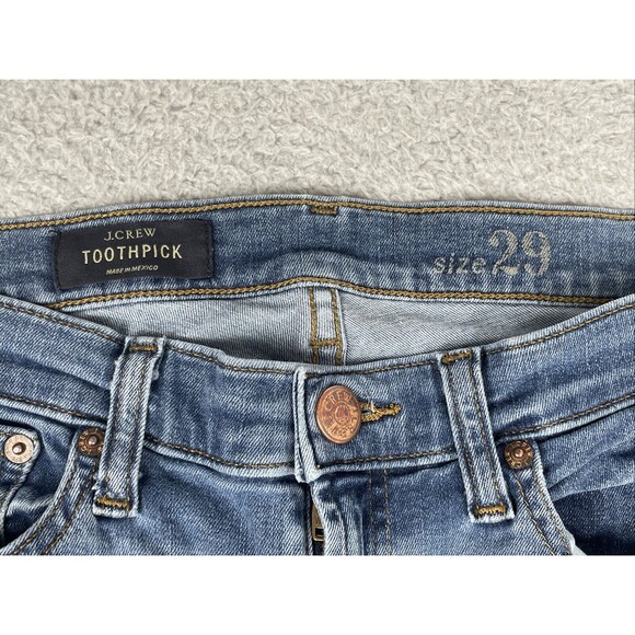 J. Crew Toothpick Skinny Jeans Womens Size 29 Blue Denim 28" - Picture 2 of 7